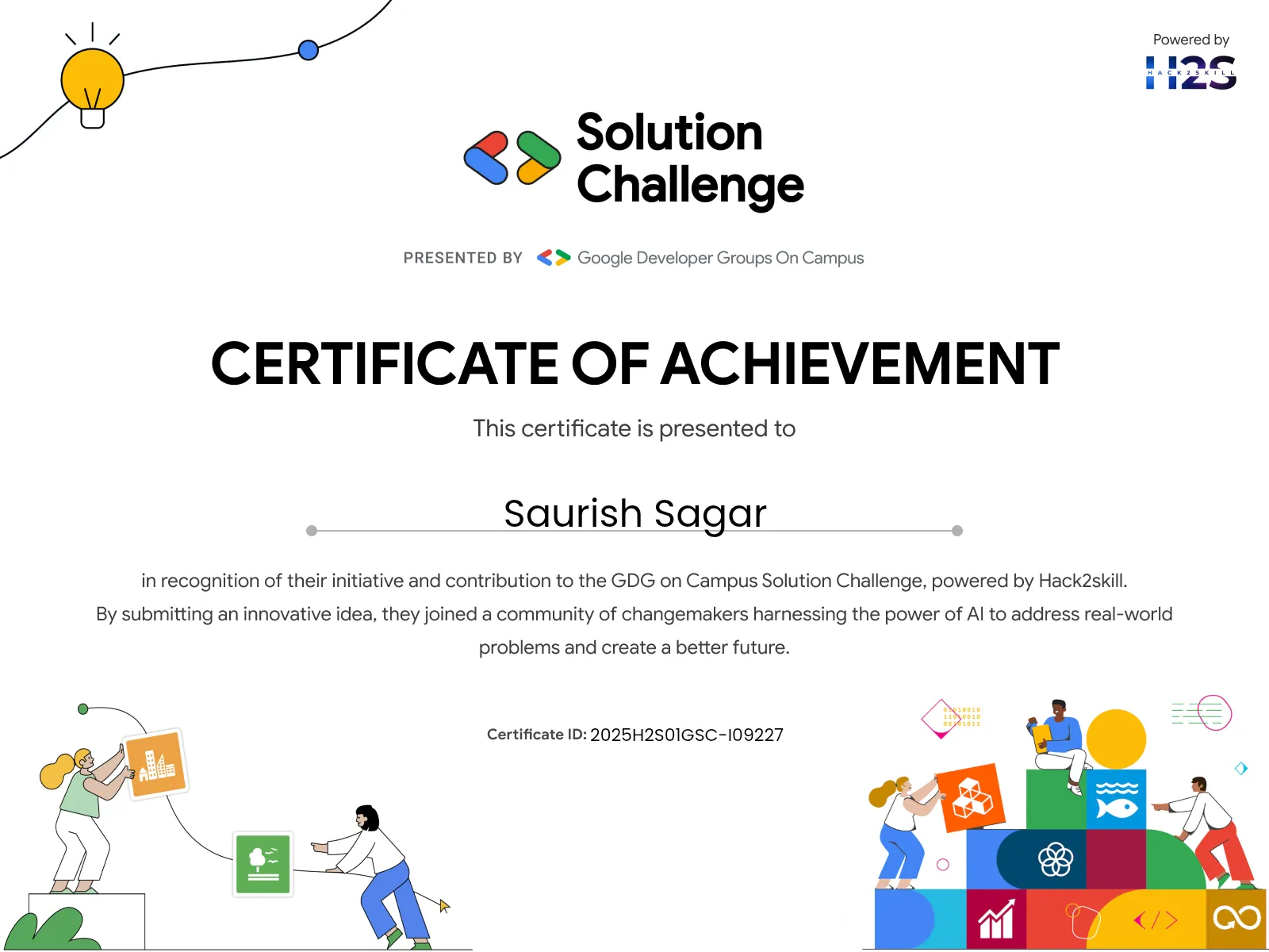 Hack2skill Certificate