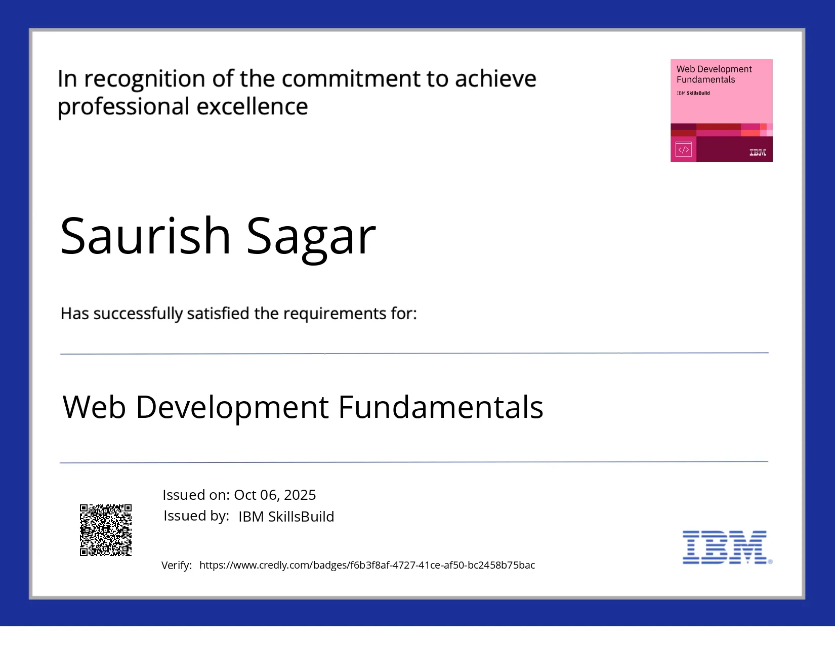 IBM Web Dev Certificate
